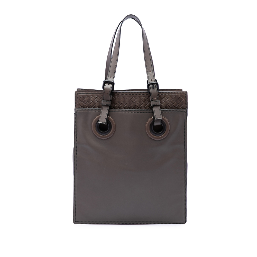 Pre-Loved Bottega Veneta Intrecciato Trimmed Leather Oculus Tote